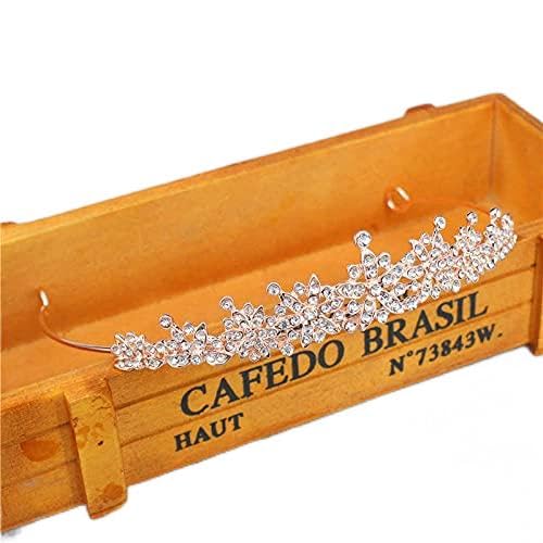 Haarschmuck Krone Tiaras für Frauen Kristall Hochzeit Braut Tiara Krone für Frauen Prom Kopf Diadem Haar Ornamente Hochzeit Braut Haarschmuck AccessorieStyle 4mutil von YIHANSS