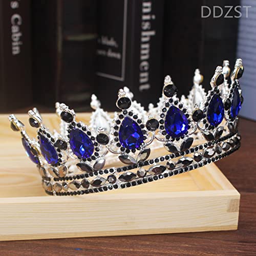 Haarschmuck Krone Tiaras für Frauen Kristall Tiara Kron König Braut Vintage Barock Diadem Frauen Männer Festzug Kopfbedeckung Hochzeit Haarschmuckzubehör (Farbe: Barock 011) von YIHANSS
