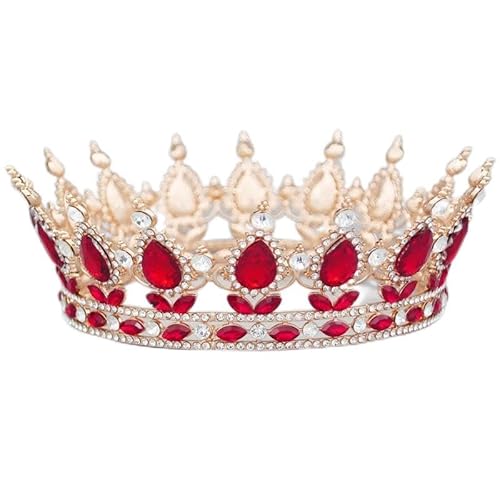 Haarschmuck Krone Tiaras für Frauen Mode Crystal Tiara Crown für Hochzeit Haarzubehör Royal Queen Bridal Diadem Haarschmuck Hochzeit Tiaras und Kronen Braut (Farbe: Goldfarben) von YIHANSS