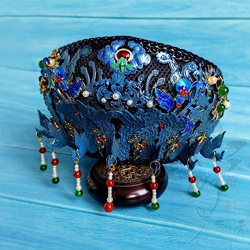 Haarschmuck Krone Tiaras für Frauen Qing -Dynastie Kaiserin und kleine Prinzessin Haar Tiara Qitou Hut für Drama Ruyis Royal Palace Love Handmade Accessoire für Fotos Farbe: A1 Tiara adul von YIHANSS