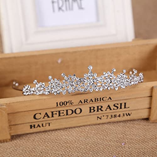 Haarschmuck Krone Tiaras für Frauen Schwarze Brautkristalltiare Kronen Kronen Prinzessin Festzug Prom -Strass -Schleier Tiara Hochzeit Haar Accessorystyle F Redmutil von YIHANSS