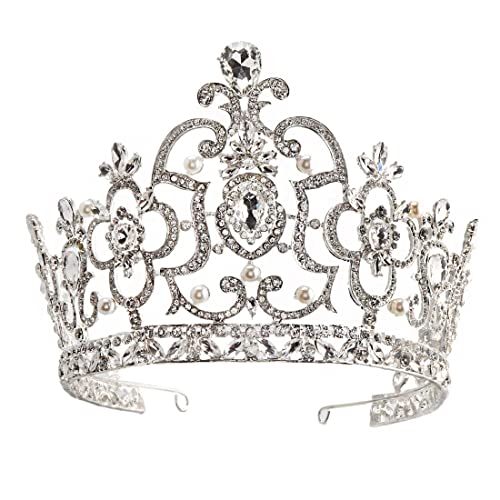 Haarschmuck Krone Tiaras für Frauen Sliver King Crowns Männer Vintage Crystal Tiaras Crowns Prom Festzug Diadem Party Kostüm Haarzubehör Männer von Biembi von YIHANSS