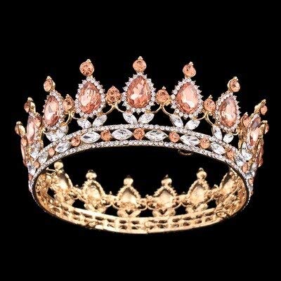 Haarschmuck Krone Tiaras für Frauen Vintage Barockkrone und Tiara Kristall Strasskronkronendiemehörer Haarschmuck Hochzeit Haarzubehör Tiaras Messingmutil von YIHANSS