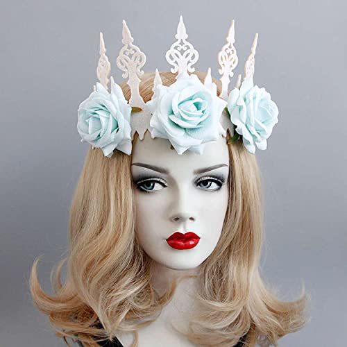 Haarschmuck Krone Tiaras für Frauen rosa goldene Perle Brautkronen handgefertigt Tiara Braut Stirnband Kristall Hochzeit Diadem Kronhaare Accessoires7Mutil von YIHANSS