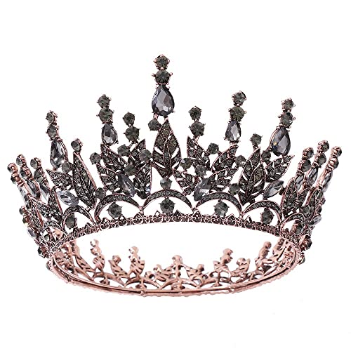 Haarschmuckkronen -Tiaras für Frauen Vintage Kristall Strass Tiaras und Kronen Stirnband Diadem für Frauen Braut Hochzeit Hair Accessoires Schmuck Kopfbedeckungen (grün) von YIHANSS