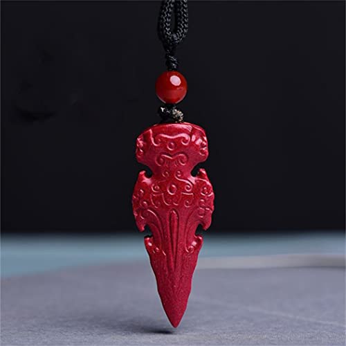 Halsketten Feng Shui Zimt Reichtum Halskette Authentische Jade -Anhänger Heilung Chakra Crystal Lucky Wealth Ward Off Evil Spirits Pullover Kette Inspirierende Geschenk für Frauen Männer, Mace (Farbe: von YIHANSS