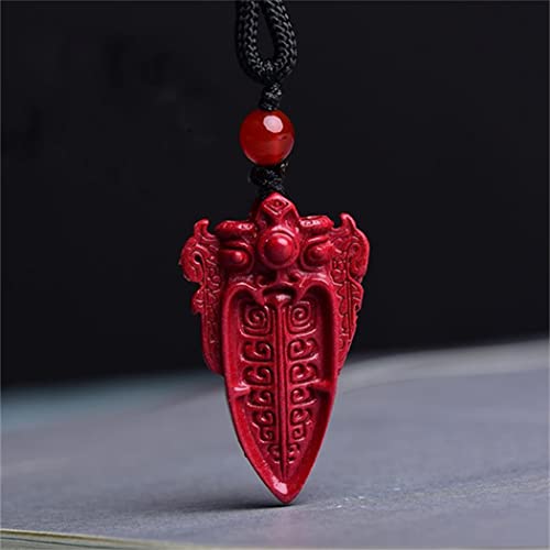 Halsketten Feng Shui Zimt Reichtum Halskette Authentische Jade -Anhänger Heilung Chakra Crystal Lucky Wealth Ward Off Evil Spirits Pullover Kette Inspirierende Geschenk für Frauen Männer, Mace von YIHANSS