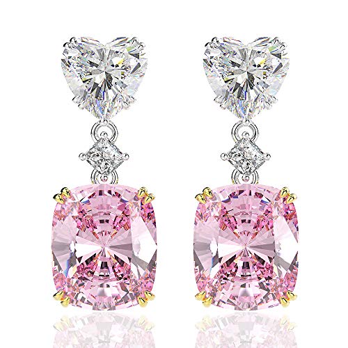 Hochzeitsvergütung Drop Ohrringe für Frauen reines rosa Quarz Dangle Ohrring s von YIHANSS