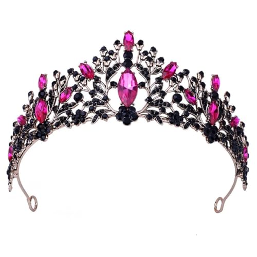 Klassische Crystal Tiara für Frauen Hochzeits Geburtstagsfeier Diamond Kron Gold Schwarz von YIHANSS