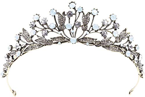 Kristallbrautkronen Hochzeit Stirnband Blattbraut Kopfbedeckungen Tiara für Hochzeits Engagement von YIHANSS