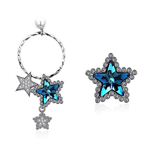 Kristalle aus asymmetrischen Sternform S925 Sterling Silber -Stift Ohrringe für Frauen Feinschmuck Kristalle aus asymmetrischen Sternform S925 Sterling Silber -Stift Ohrringe für Frauen Feinschmuck von YIHANSS