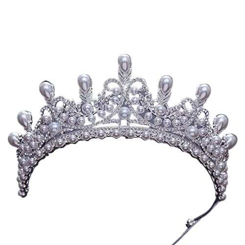 Ladies Crown Tiara für Frauen Kostüm Party Haarzubehör Brautkrone für Prinzessin Geburtstag Krone Kristall （CRO875） von YIHANSS