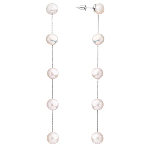 Lange Perle Dangle Ohrringe für Frauen 14K Gold plattiert Sterling Silber Post Perle Tropfen Quasten Ohrringe für Brauthochzeit von YIHANSS