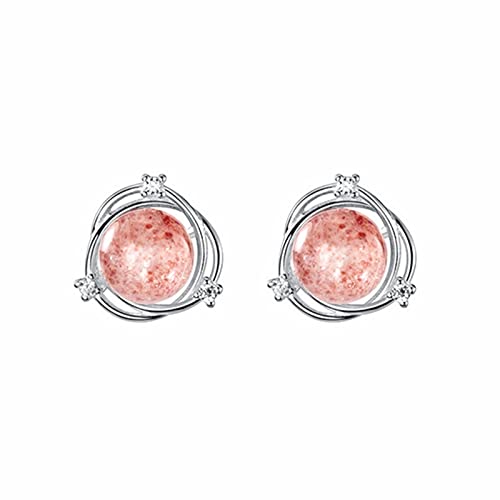 Modeschmuck Damen Einfache Mode 925 Silber kleine Erdbeerkristall Round Ohrringe Damen Elegante Partyohrringe Schmuck High-End-Ohrringe Modeschmuck Damen Einfache Mode 925 Silber kleine Erdbeerkristall Round Ohrringe Damen Elegante Partyohrringe Schmuck High-End-Ohrringe von YIHANSS