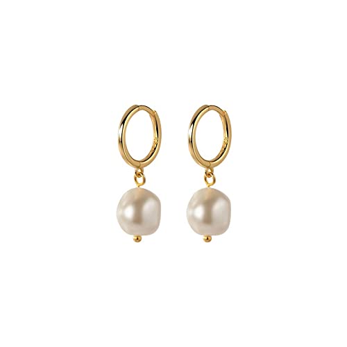 Modeschmuck Damen Schmuck 925 Sterling Silber Süßwasserperle Anhänger Ohrringe Damen Glamouröse Party Schmuck High-End-Ohrringe (Guld Silber) von YIHANSS