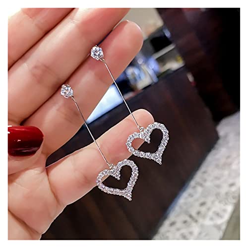 Modeschmuck Frauen Fashion Sterling Silber Diamant Langes Quasten herzförmiger Anhänger Ohrringe Schmuck High-End-Ohrringe Modeschmuck Frauen Fashion Sterling Silber Diamant Langes Quasten herzförmiger Anhänger Ohrringe Schmuck High-End-Ohrringe von YIHANSS