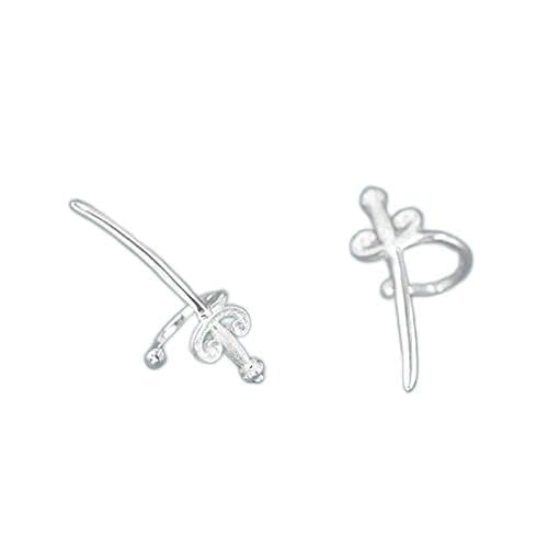 Modeschmuck Sterling Silber Ritter Schwert Clip-Ohrringe für Frauen ohne durchdringende Ohrmanschette Männer Schmuck High-End-Ohrringe (Gold Silber) von YIHANSS