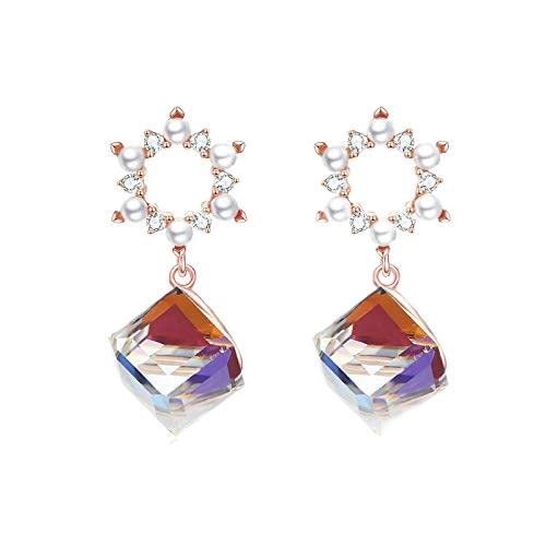 Österreich Crystal Cube Dangle Ohrringe für Frauen Aurora leichte Rinestone Drop Ohr Österreich Crystal Cube Dangle Ohrringe für Frauen Aurora leichte Rinestone Drop Ohr von YIHANSS