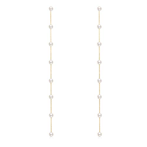 Ohrringe 925 Sterling Silber Süßwasser kultiviert Perle Drop Dangle Ohrring Schmuckzubehör Vintage Hochzeit Dangle Perl Mode Schmuckohrringe für Frauen von YIHANSS