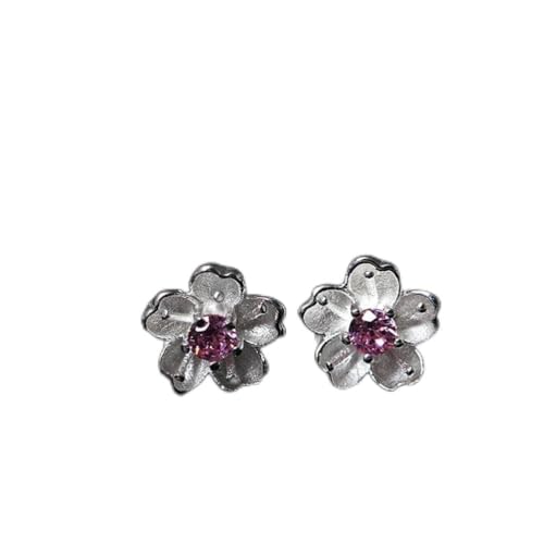 Ohrringe Frauen, S925 Pink Zirkonohrringe, weibliche einfache Blumenklassiker Ohrringe Ohrringe Frauen, S925 Pink Zirkonohrringe, weibliche einfache Blumenklassiker Ohrringe von YIHANSS