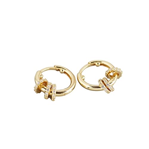 Ohrringe Leicht Luxus Sterling Silber Zwei Verschleißmethoden kleiner Kreis Strassohrringe Frauen einzigartige Design Modeschmuckohrringe (Edelsteinfarbe: VES6117) (K VES6118) (K VES6117) von YIHANSS