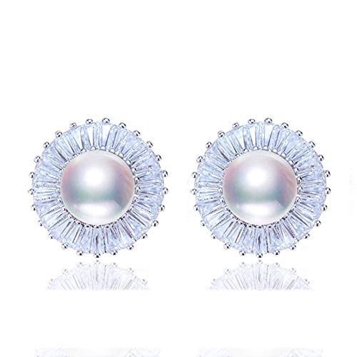 Perlenohrringe Perle natürlicher Süßwasserperlen Zirkon 925 Sterling Silber Schmuck für Frauen großer Ohrring Perlenohrringe Perle natürlicher Süßwasserperlen Zirkon 925 Sterling Silber Schmuck für Frauen großer Ohrring von YIHANSS