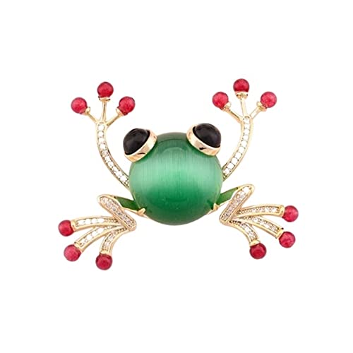 Pins kreative Individualität Frosch Brosche hell Luxus grünes Achat dekorativer Stift zarte Kleidung Accessoires Frauen Brosche von YIHANSS