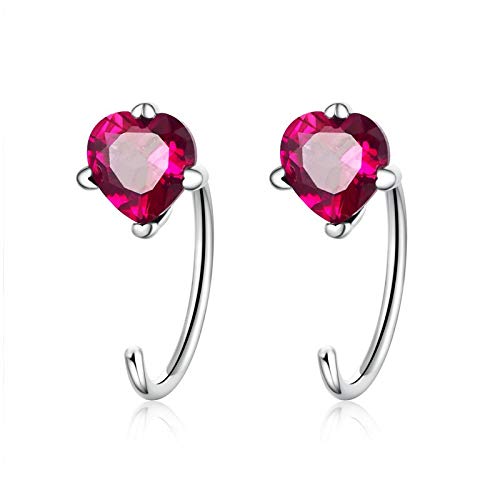 Romantische neue 925 Sterling Silber Herzbeat Form Pink Red Stud Ohrringe für Frauen Mode Silberschmuck Romantische neue 925 Sterling Silber Herzbeat Form Pink Red Stud Ohrringe für Frauen Mode Silberschmuck von YIHANSS