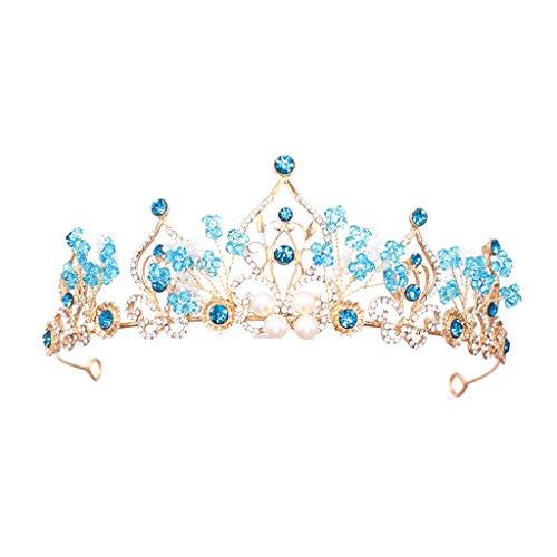 Sgenee Crown Stirnband für Frauen, Hochzeitshaarzubehör, große Krone, Brautschmuck, Partygeschenk, Faszinator mit feinen Perlen Sgenee Crown Stirnband für Frauen, Hochzeitshaarzubehör, große Krone, Brautschmuck, Partygeschenk, Faszinator mit feinen Perlen von YIHANSS
