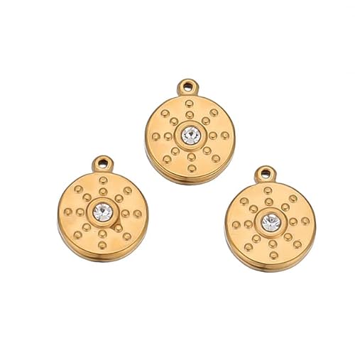 YIHANSS 5pcs 18K Gold plattierte Sonnenblume-Strass-Zauber für DIY-Schmuck Anhänger Halskette Erkenntnisse Frauen machen Vorräte 11831 von YIHANSS