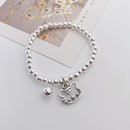 YIHANSS Armband für Frauen Mode Silberschmuck Kristall Lucky Perlen Armband Frauen Armbänder Schmuck Geschenkarmband Schmuck (Farbe: 16,5 cm/46 * 9mm, Größe: 925 Silber) von YIHANSS