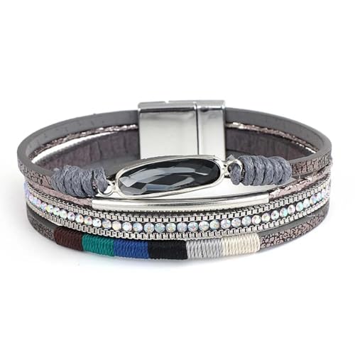 YIHANSS Armband für Frauen Multi -Layer -Armbänder Schmuck (Dgrey einstellbar) von YIHANSS