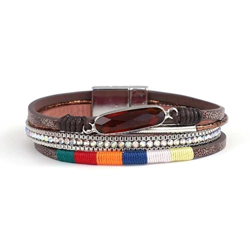 YIHANSS Armband für Frauen Multi -Layer -Armbänder Schmuck (braun einstellbar) von YIHANSS