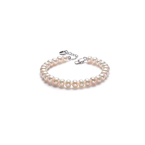 YIHANSS Armband für Frauen Perlen Armband weiße Blendung Süßwasserperlen Schmucktemperament Einfacher Liebhaber Senden Freundin Geschenkarmband Schmuck (Größe: 9-10 mm) von YIHANSS