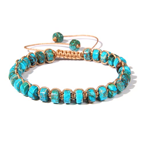 YIHANSS Armband für Frauen Vintage Boho Natural Stone Armband 3x6mm Achate Tiger Eye Perlen Chakra Armbänder einstellbarer Schmuck für Frauen Männern Geschenkarmband Schmuck (Farbe: F) von YIHANSS