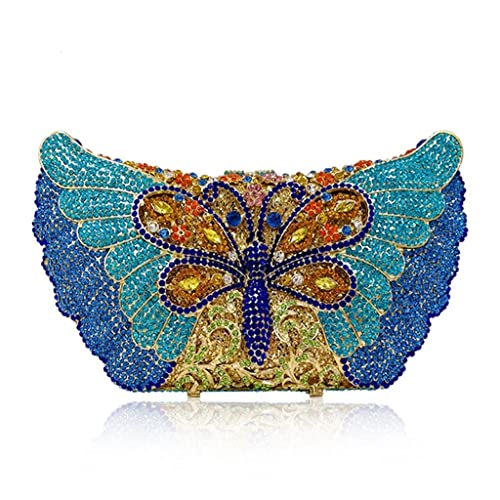 YIHANSS Blue Diamond Crystal Handtaschen Kulturbeutel für Frauen Abendpaket Geldbörse Partytasche von YIHANSS