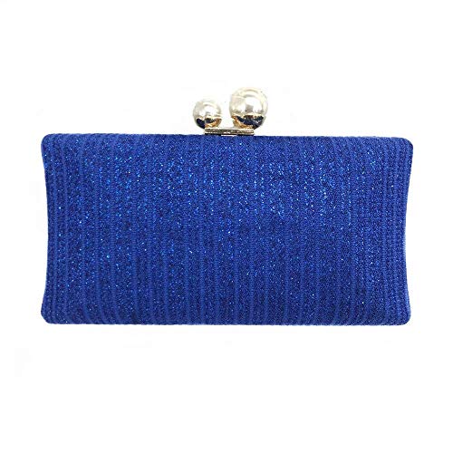 YIHANSS Damen Clutch Bag Frauen elegante Umschlag Geldbeutel Abendbeutel Weben Brieftasche Hochzeit Kupplungsbetriebsparty Handtasche Handtaschen (Blau, 19x5x12 cm) (Silber 19x5x12cm) von YIHANSS