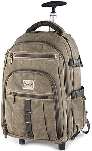 YIHANSS Dluxca Rolling Rucksack mit Rädern für Frauen Männer Canvas Reisewagen Rucksack Arbeit Großer Studenten College Business Computer Wheeled Bag für 14 -Zoll -Laptop von YIHANSS
