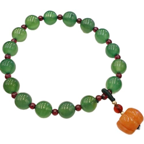 YIHANSS Feng Shui -Armband Naturstein Achatarmband Esprachgusskürbis Anhänger 8mm Perlenarmband für Frauen Amulett Viel Glück Armband Reiki Meditation anziehen Reichtum Zinnober anziehen von YIHANSS