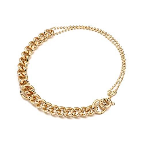 YIHANSS Halskette Mode Halskette Punk Gold Farbkette Halskette Frauen männlich Miami Kubaner klobig schwere Metalldicke Kette Halskette Hip Hop Schmuck Halskette (Größe: goldene Farbe) von YIHANSS
