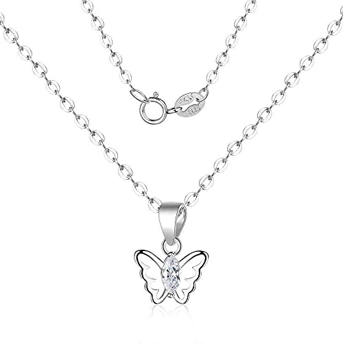 YIHANSS Halsketten Frauen Sterling Silber Anhänger Schmetterling weibliche Zirkon Schmetterling Mode Kurzkette Freundinnen Paar perfektes Schmuck Geschenk von YIHANSS