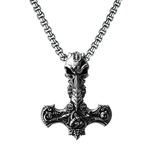 YIHANSS Halsketten Hammera Schädel, für Männer handgemachtes Amulettschmuck/70 cm (Farbe: 50 cm) von YIHANSS