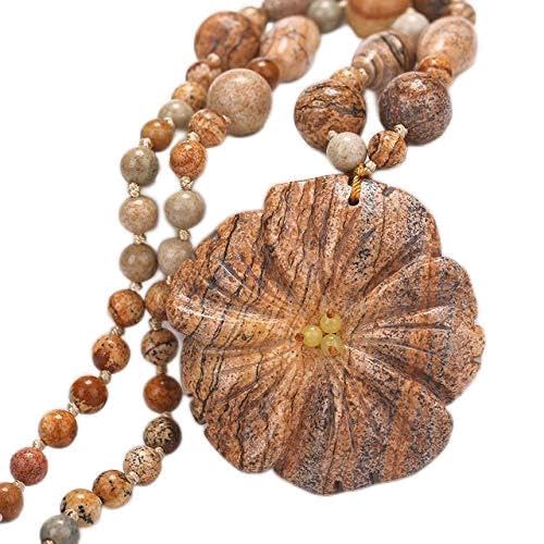 YIHANSS Halsketten Malachit Halskette Anhänger Kristallblume Statement Frauen Pullover Kette Mode Kurzschmuck Accesorios Joyeria Mujer von YIHANSS