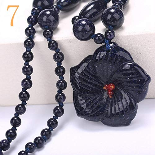 YIHANSS Halsketten Malachit Halskette Anhänger Kristallblume Statement Frauen Pullover Kette Mode Kurzschmuck Accesorios Joyeria Mujer von YIHANSS