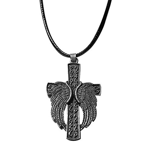 YIHANSS Halsketten Persönlichkeit, Angel Wing Cross Männer und Frauen Geschenkanhänger Retro -Anhänger Memorial Schmuck Schmuck von YIHANSS