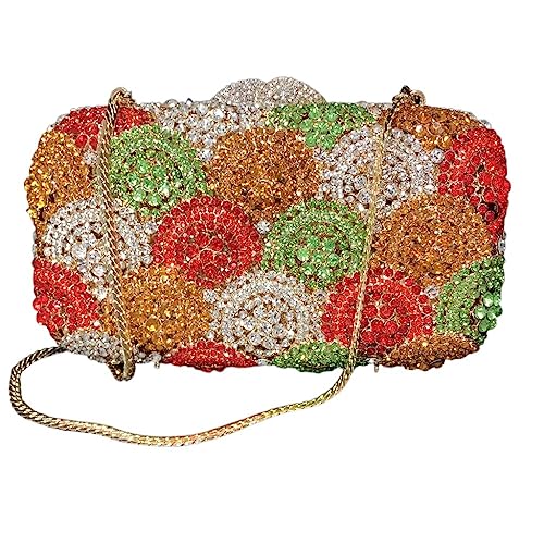 YIHANSS Handgefertigter Strass Tasche Metall Metal Hard Box Bankett Handvert als Strassbeutel für Frauen von YIHANSS