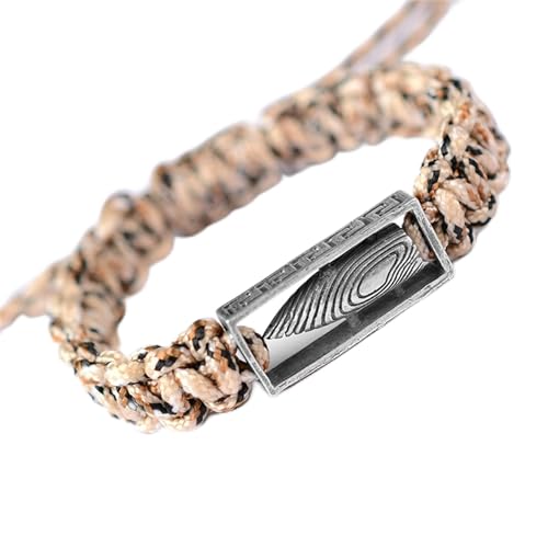 YIHANSS Handgefertigtes Seil gewebtes Armband Frauen Männer S925 Silberarmbänder Tarnfirmen Seilbänder Paar Fashion Urlaub Schmuck für Wohlstand Liebe viel Glück Geld, beige Zimt (Farbe: Orange) von YIHANSS
