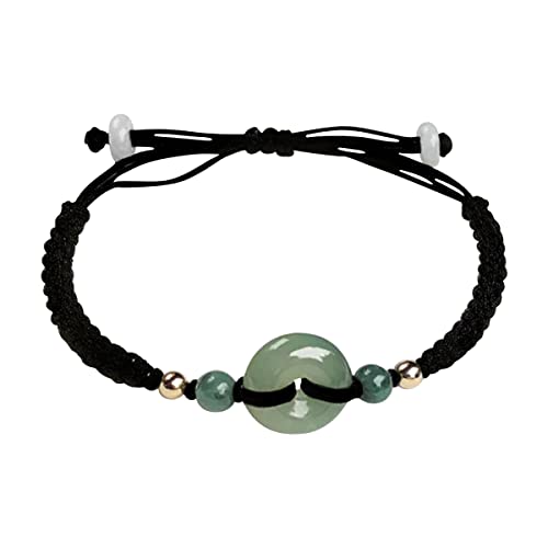 YIHANSS Handgefertigtes echtes grünes Jade -Armband Verstellbar bester Freund Lucky Personalisierte Geschenk für ihr Glücksarmband Real Jade Armband für Frauen Mama Zimt von YIHANSS