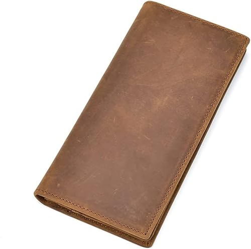 YIHANSS Herren-Geldbörse, Lange Geldbörse, Retro-Business-Geldbörse, Leder, Tickethalter, Kartenhalter, lässig (Farbe: B, Größe: 19 x 9 cm) von YIHANSS