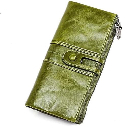 YIHANSS Herren-Geldbörsen, Langer Reißverschluss, echtes Leder, männliche Clutch-Taschen mit Handyhalter, Kartenhalter, Geldbörse (Farbe: A, Größe: 20,8 x 10 cm) von YIHANSS